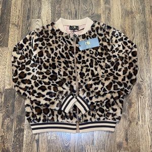Metric Knits Faux Fur Bomber Jacket